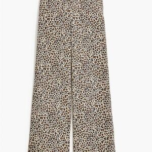 J. Crew Leopard Print Wide-Leg Pants